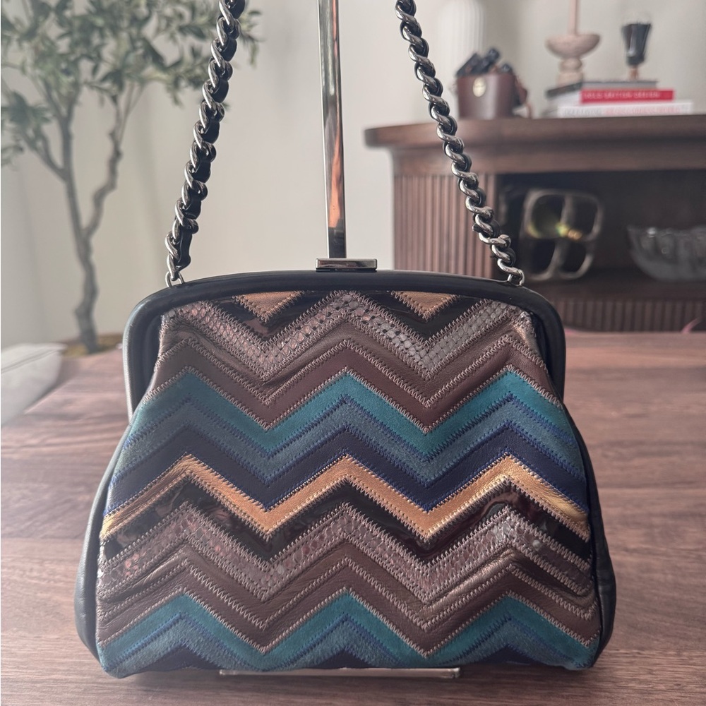 Chevron Patchwork Frame Bag - image 2